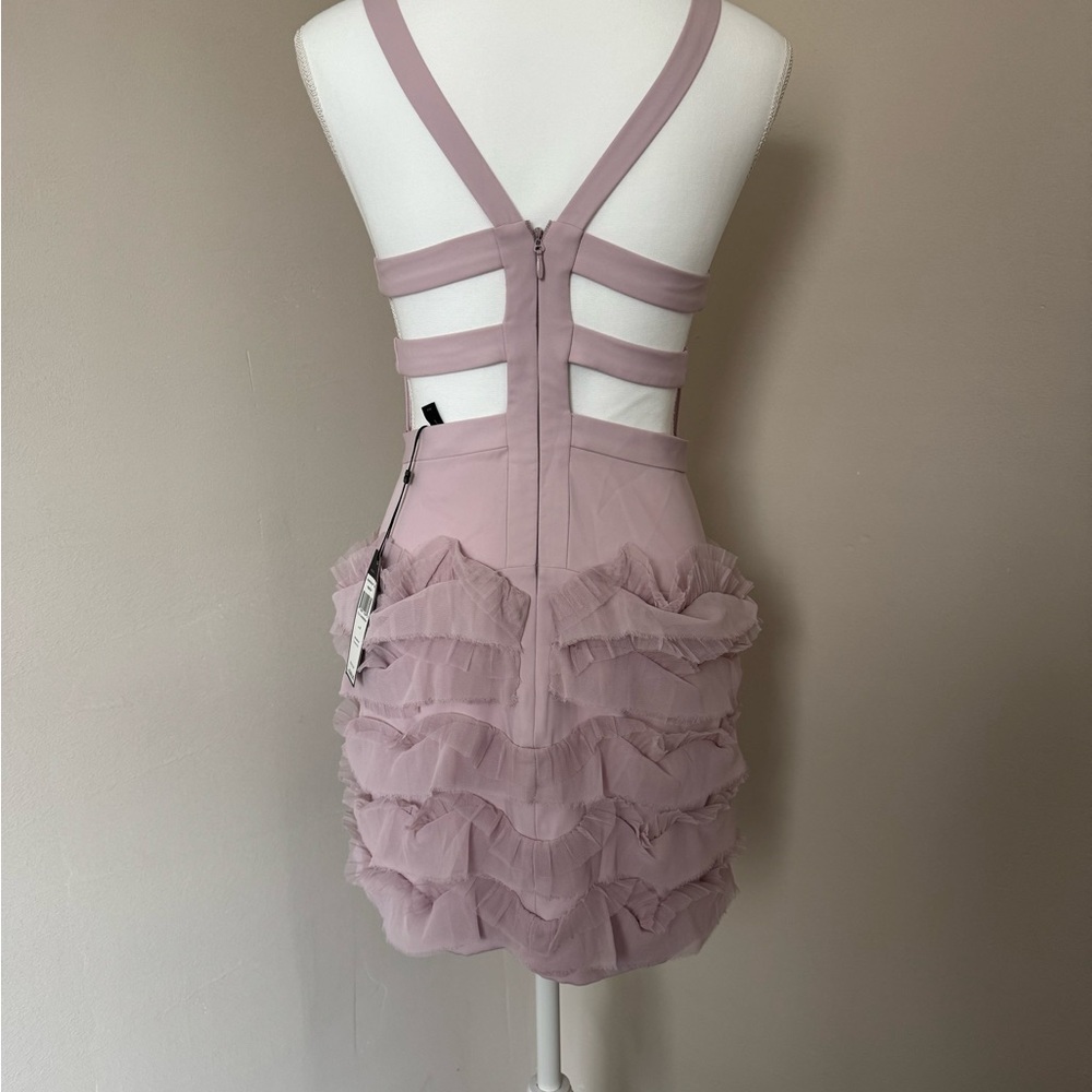Pink Ruffled Mini Dress - Picture 2 of 5